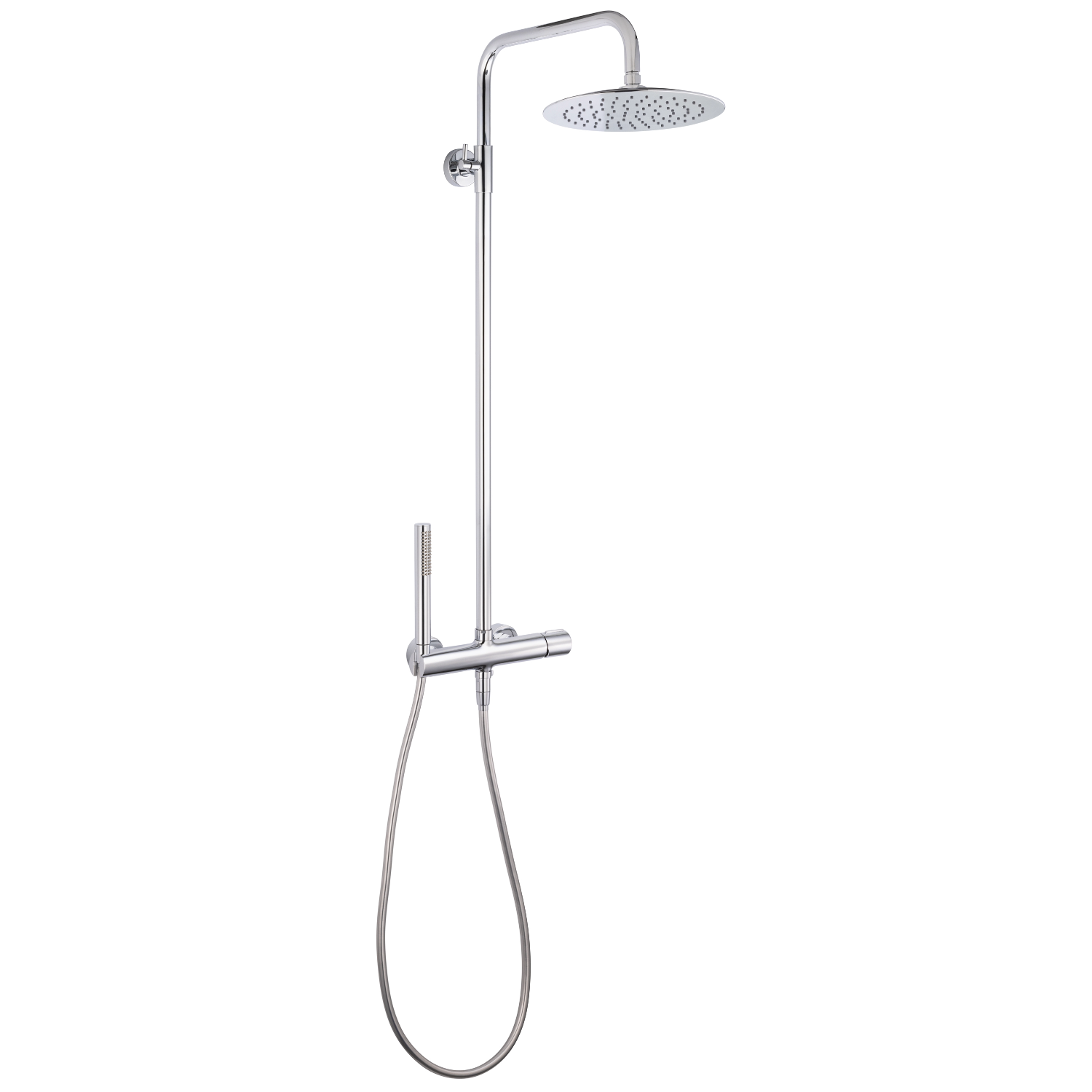 Colonne de douche mécanique laiton – Tête 250 mm, douchette stylo