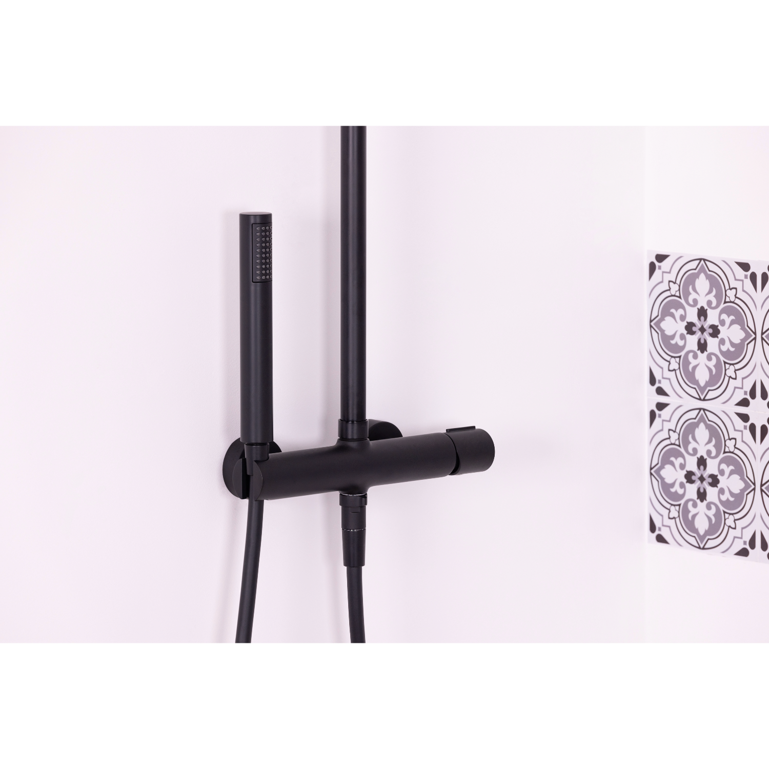 Colonne de douche mécanique laiton – Tête 250 mm, douchette stylo