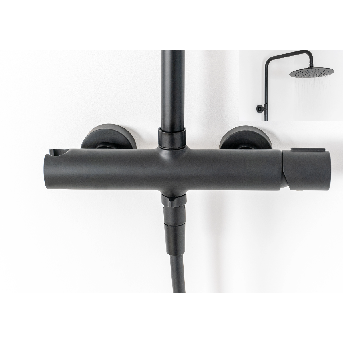 Colonne de douche mécanique laiton – Tête 250 mm, douchette stylo