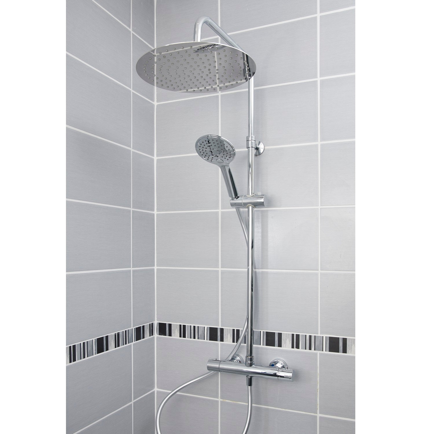 Colonne de douche thermostatique laiton – Tête XXL 300 mm