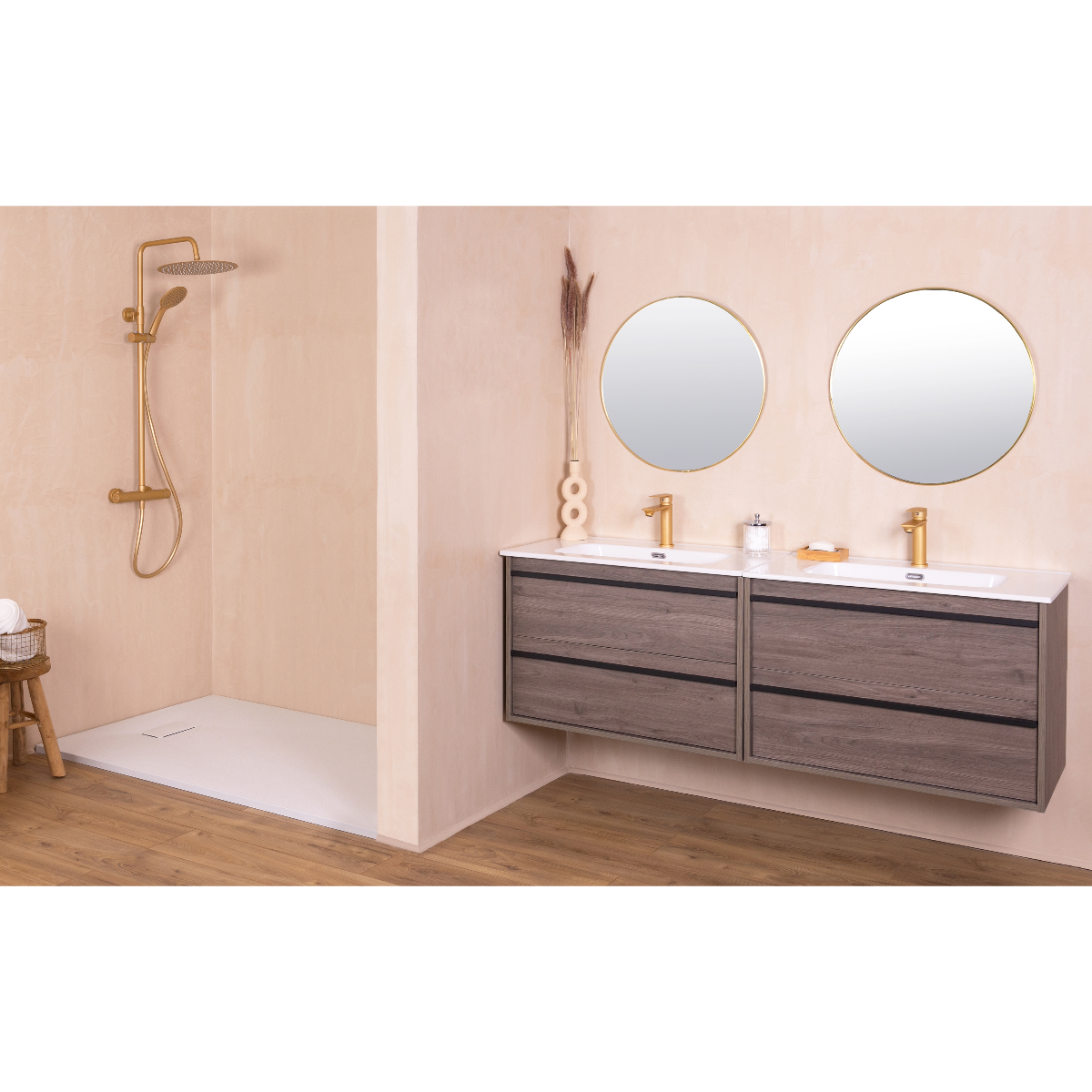 Colonne de douche thermostatique laiton – Tête XXL 300 mm