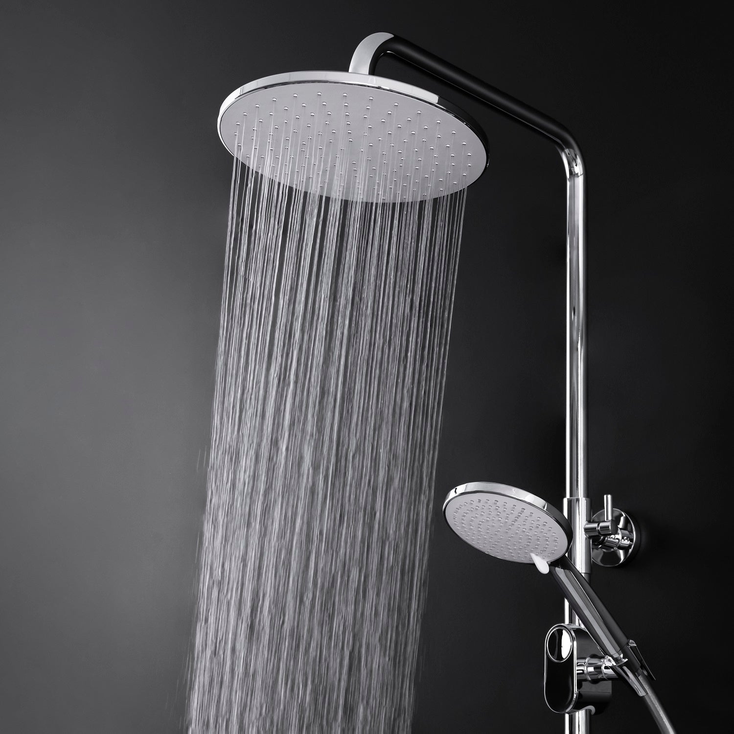 Colonne de douche thermostatique – Jets à boutons-poussoirs, laiton