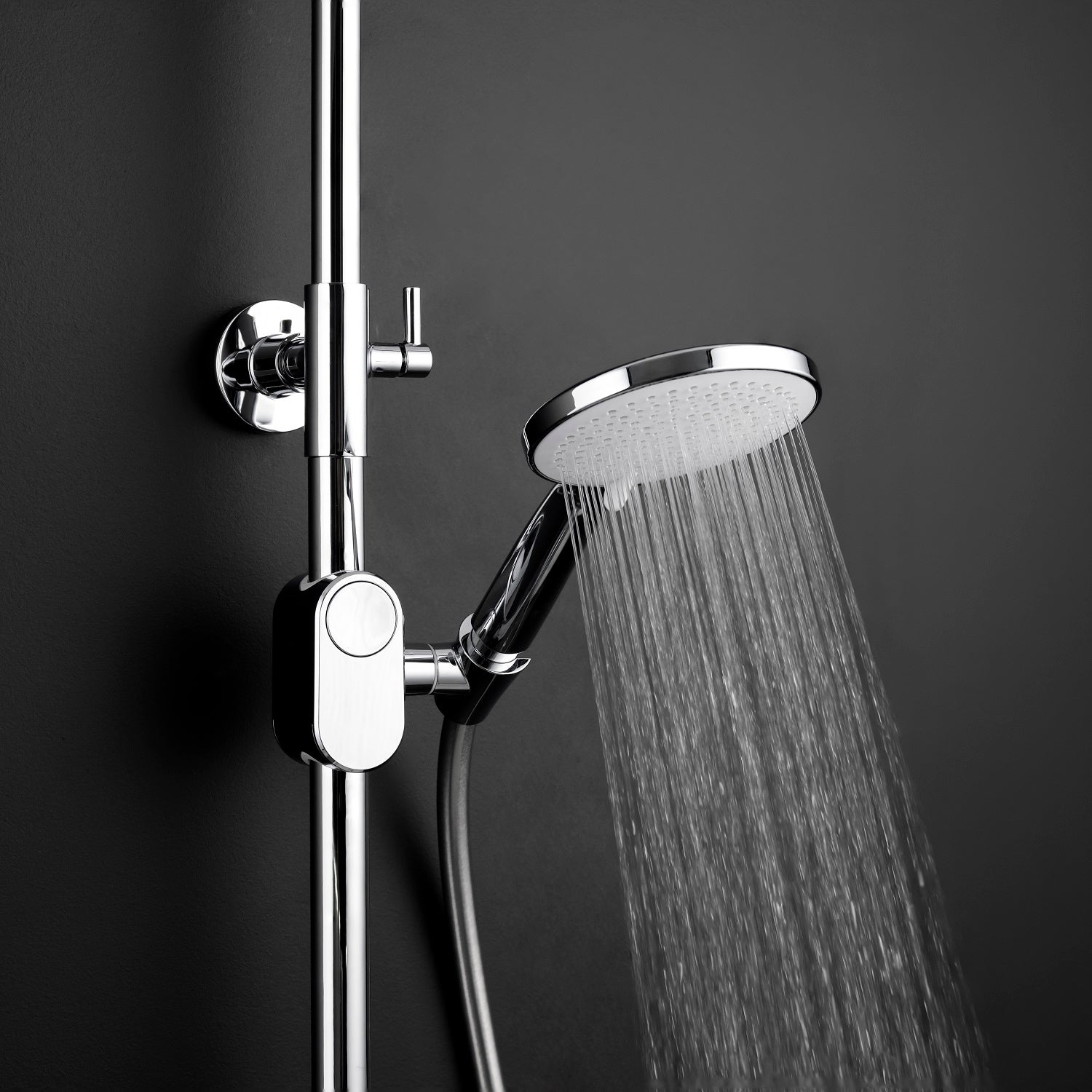 Colonne de douche thermostatique – Jets à boutons-poussoirs, laiton