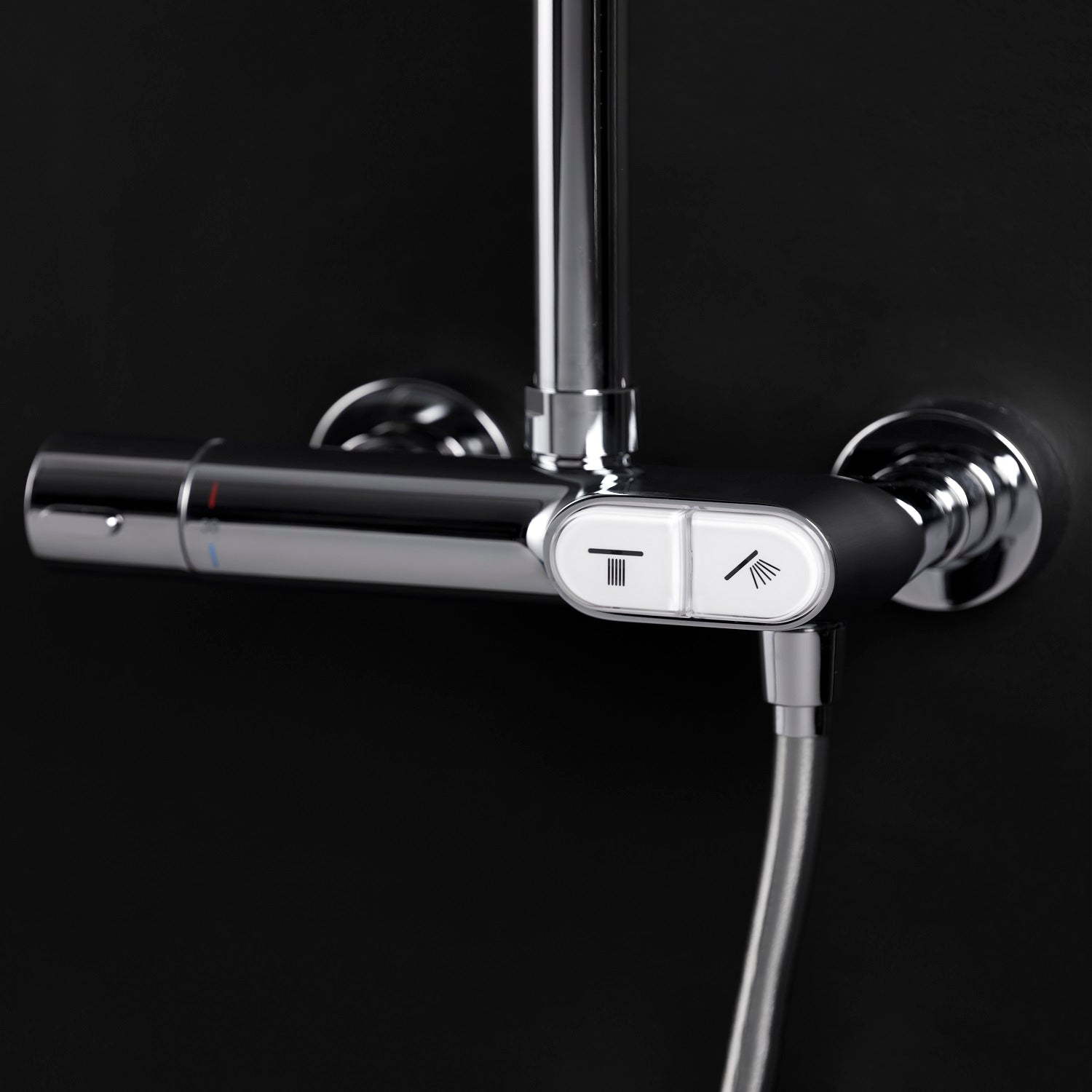 Colonne de douche thermostatique – Jets à boutons-poussoirs, laiton
