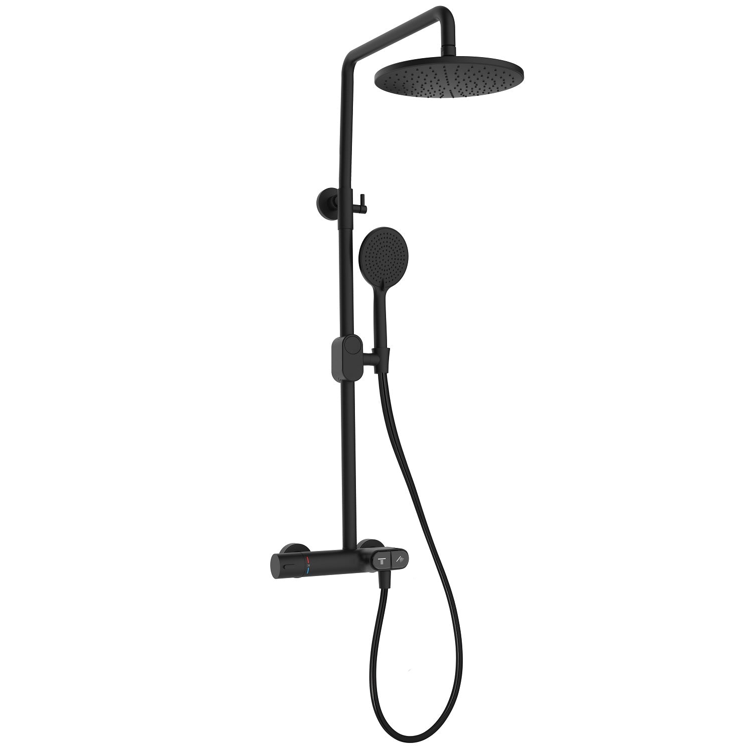 Colonne de douche thermostatique – Jets à boutons-poussoirs, laiton