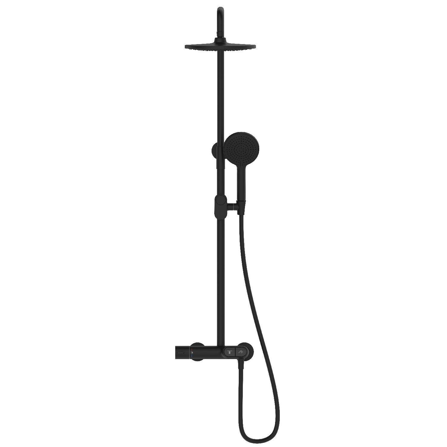 Colonne de douche thermostatique – Jets à boutons-poussoirs, laiton
