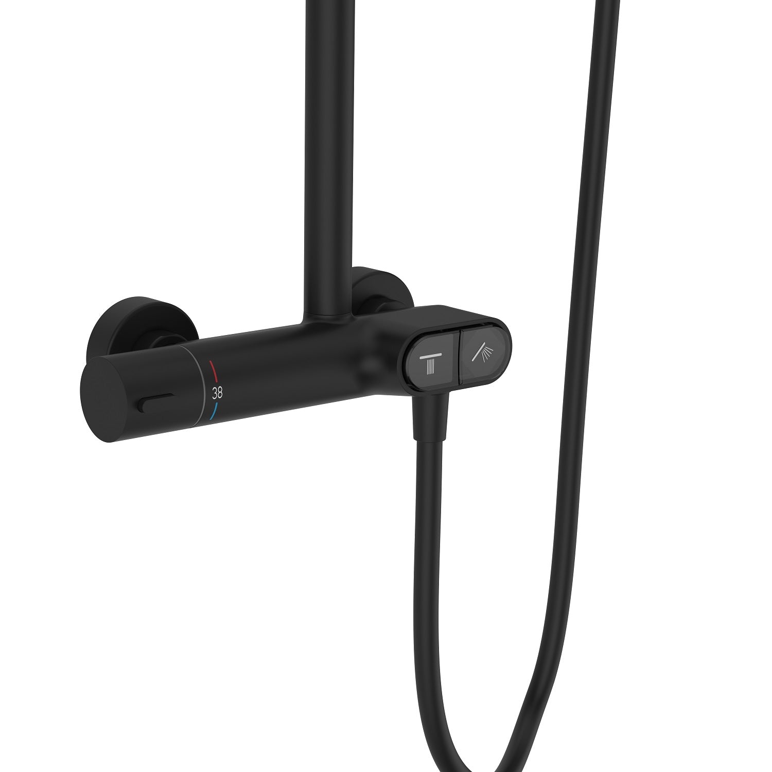 Colonne de douche thermostatique – Jets à boutons-poussoirs, laiton