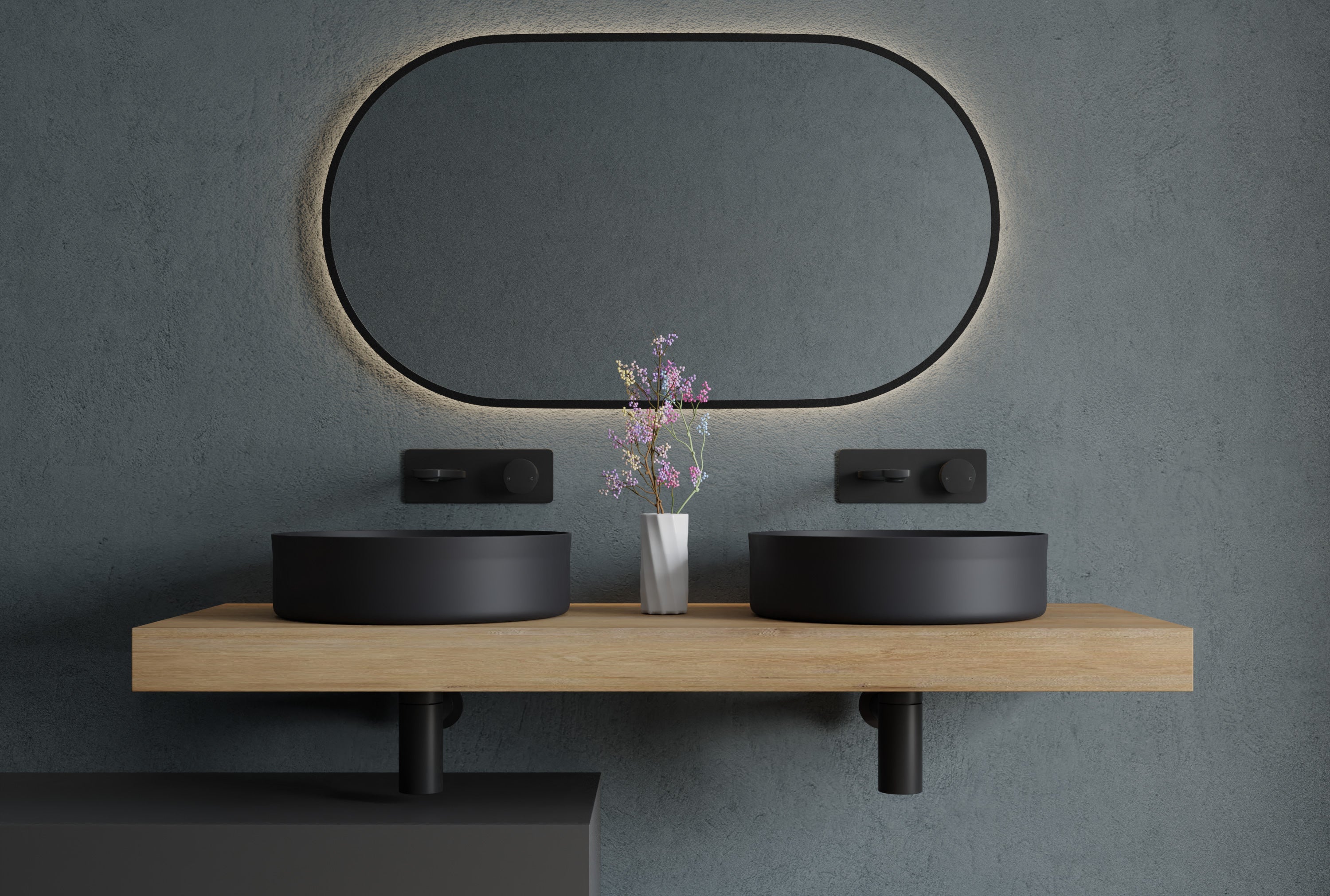 Vasque à poser ronde en inox – Ø 40 cm, noir mat ou gunmetal