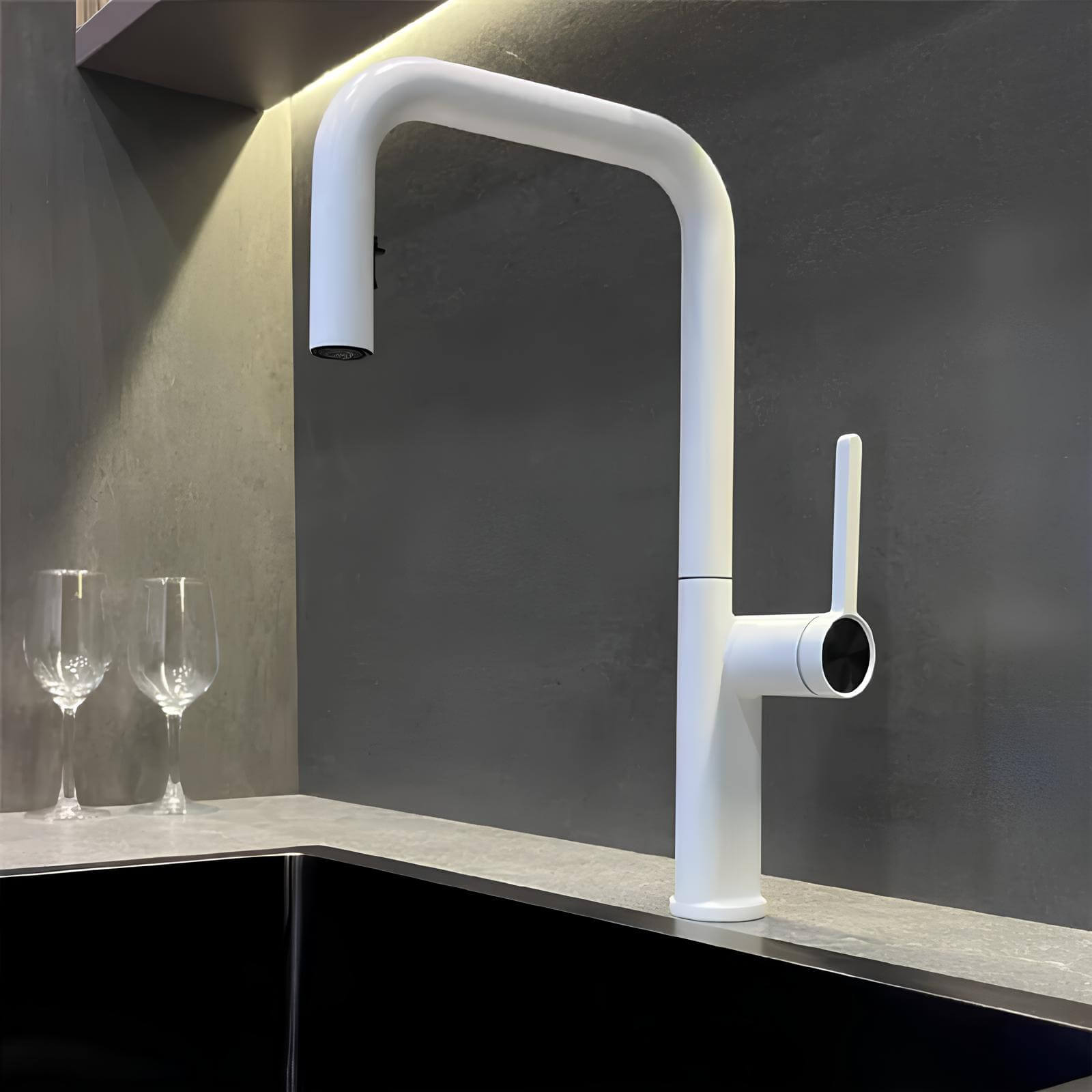 Mitigeur cuisine laiton – Bec extractible et pivotant