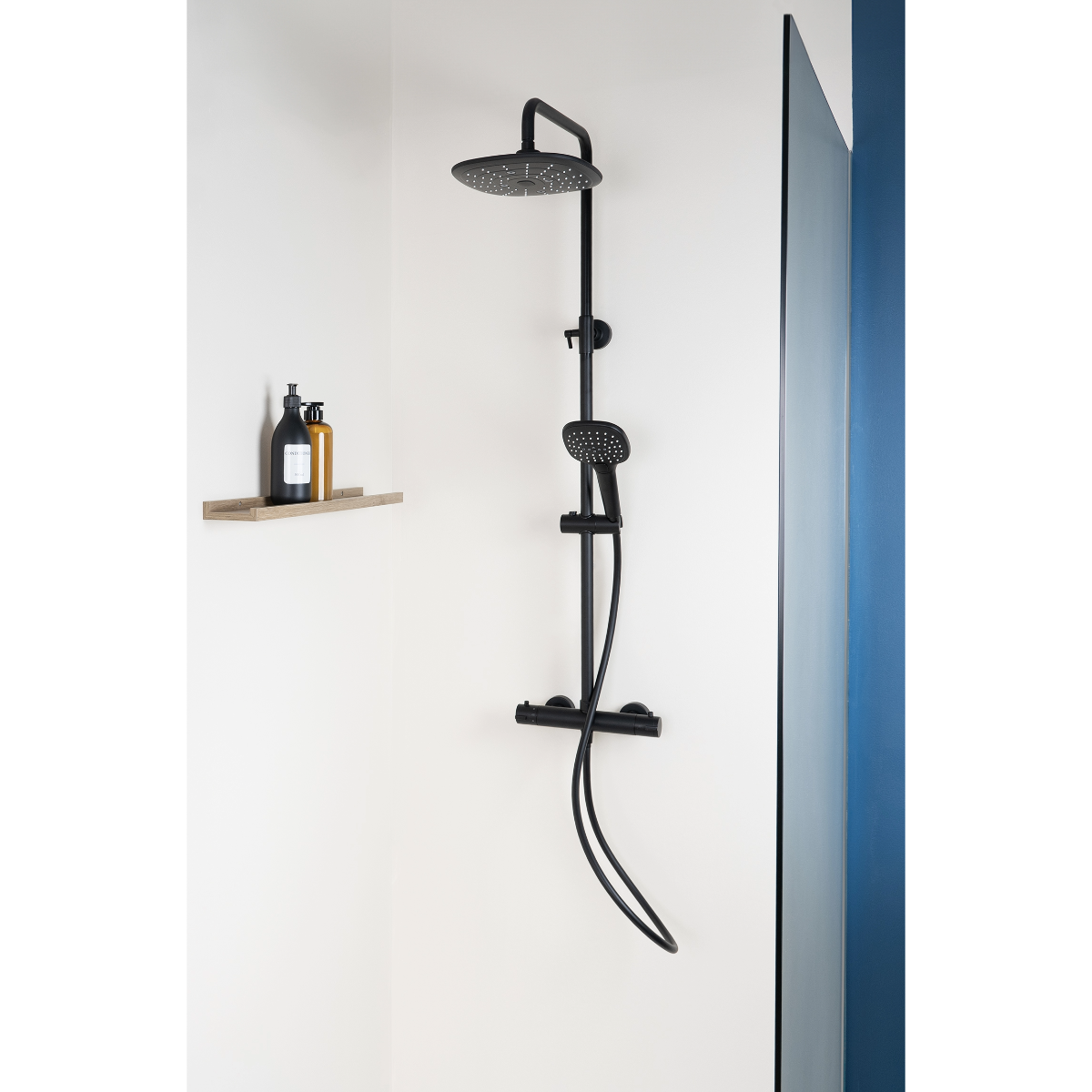 Colonne de douche thermostatique laiton – Tête carrée 240 mm