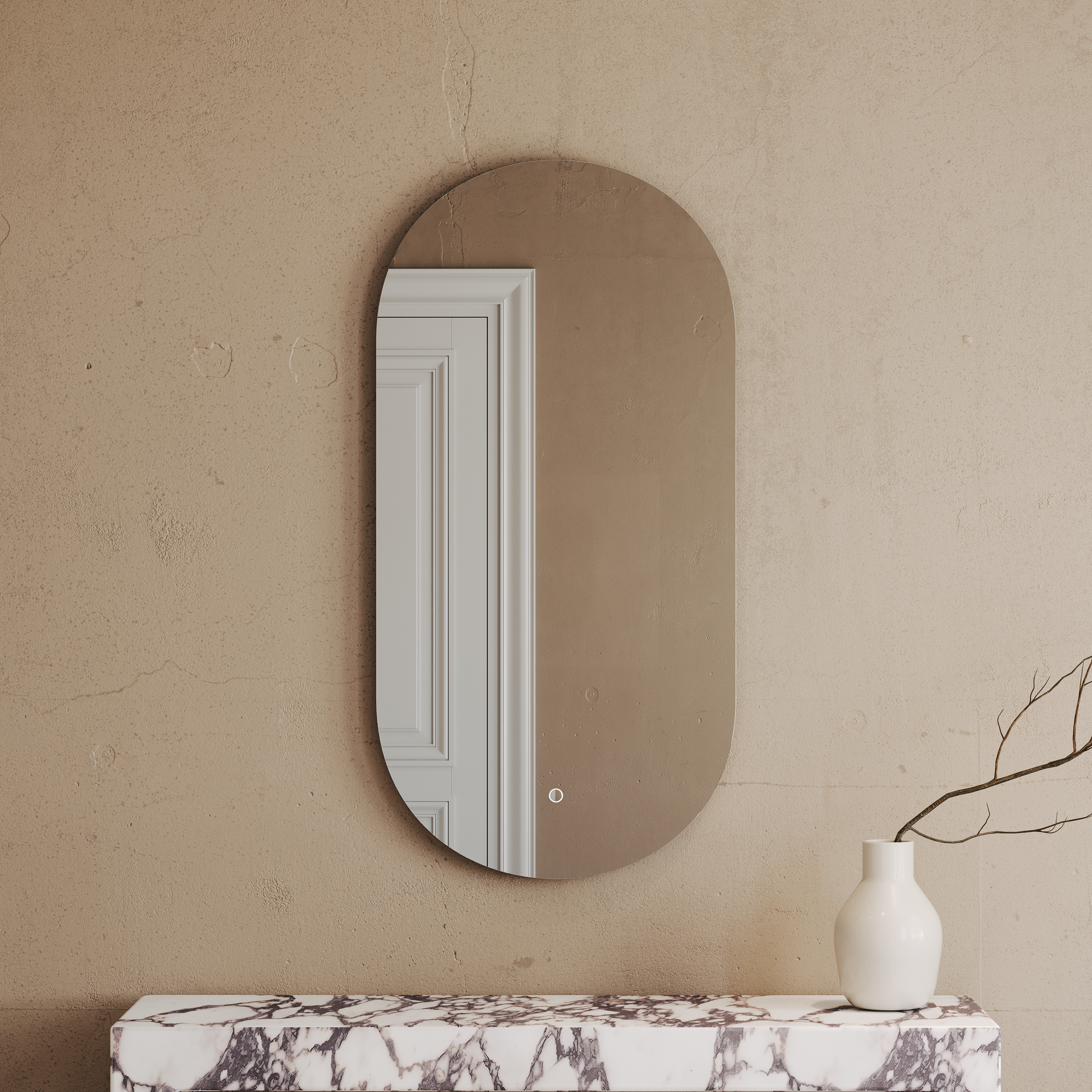 Miroir ovale LED avec anti-buée – 600 mm