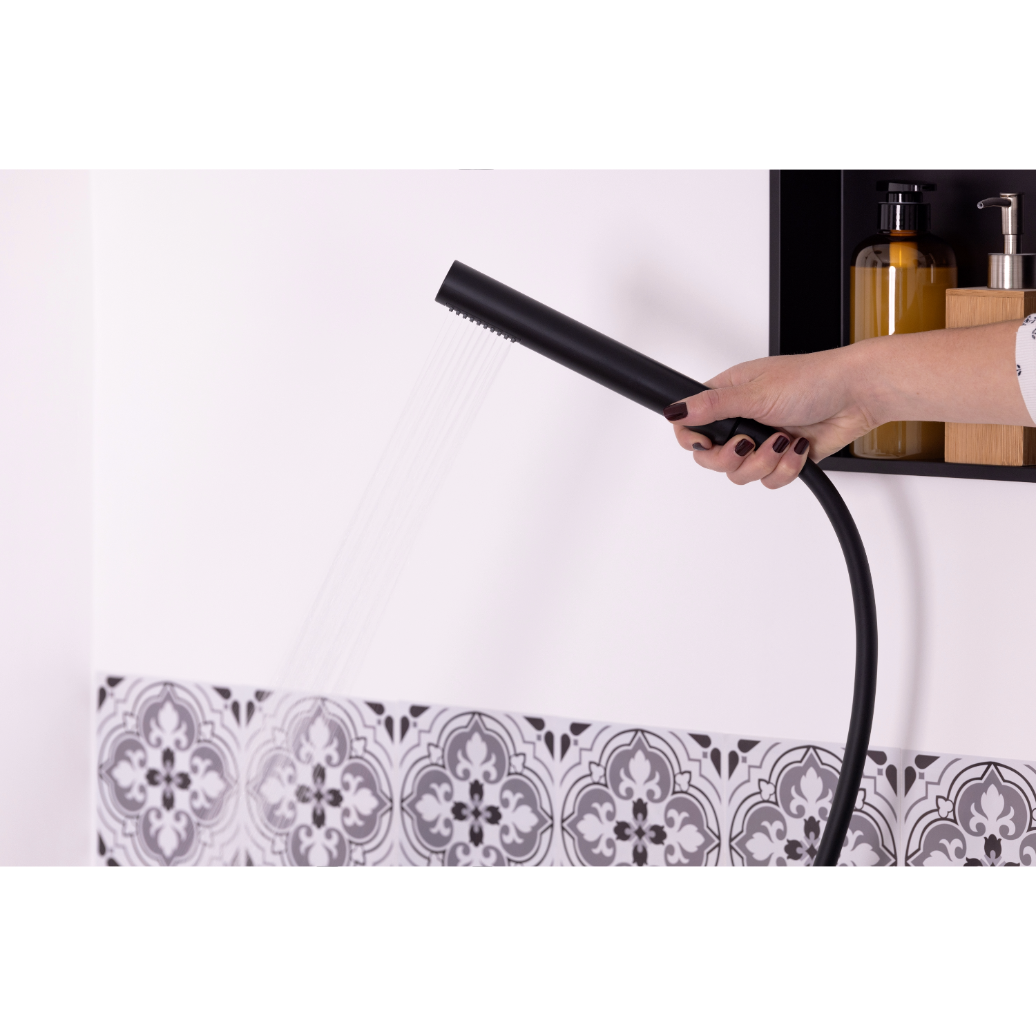 Colonne de douche mécanique laiton – Tête 250 mm, douchette stylo