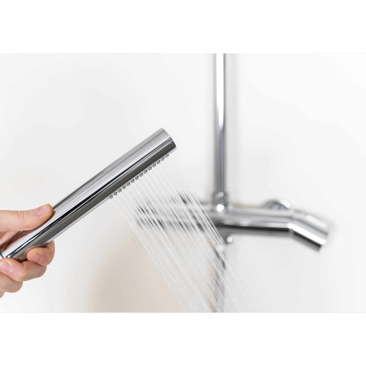 Colonne de douche mécanique laiton – Tête 250 mm, douchette stylo