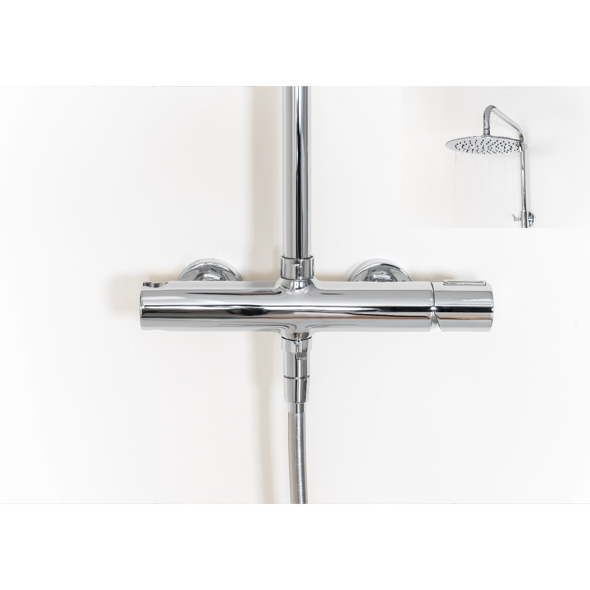 Colonne de douche mécanique laiton – Tête 250 mm, douchette stylo
