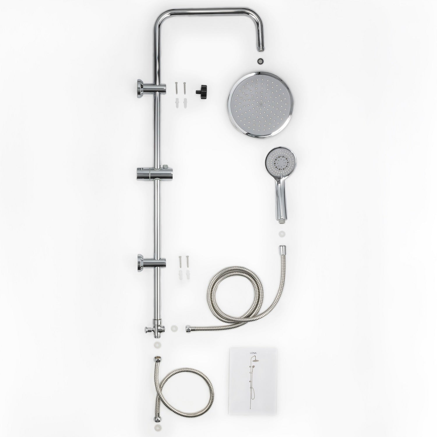 Colonne de douche sans robinetterie – Chromé, tête 200 mm