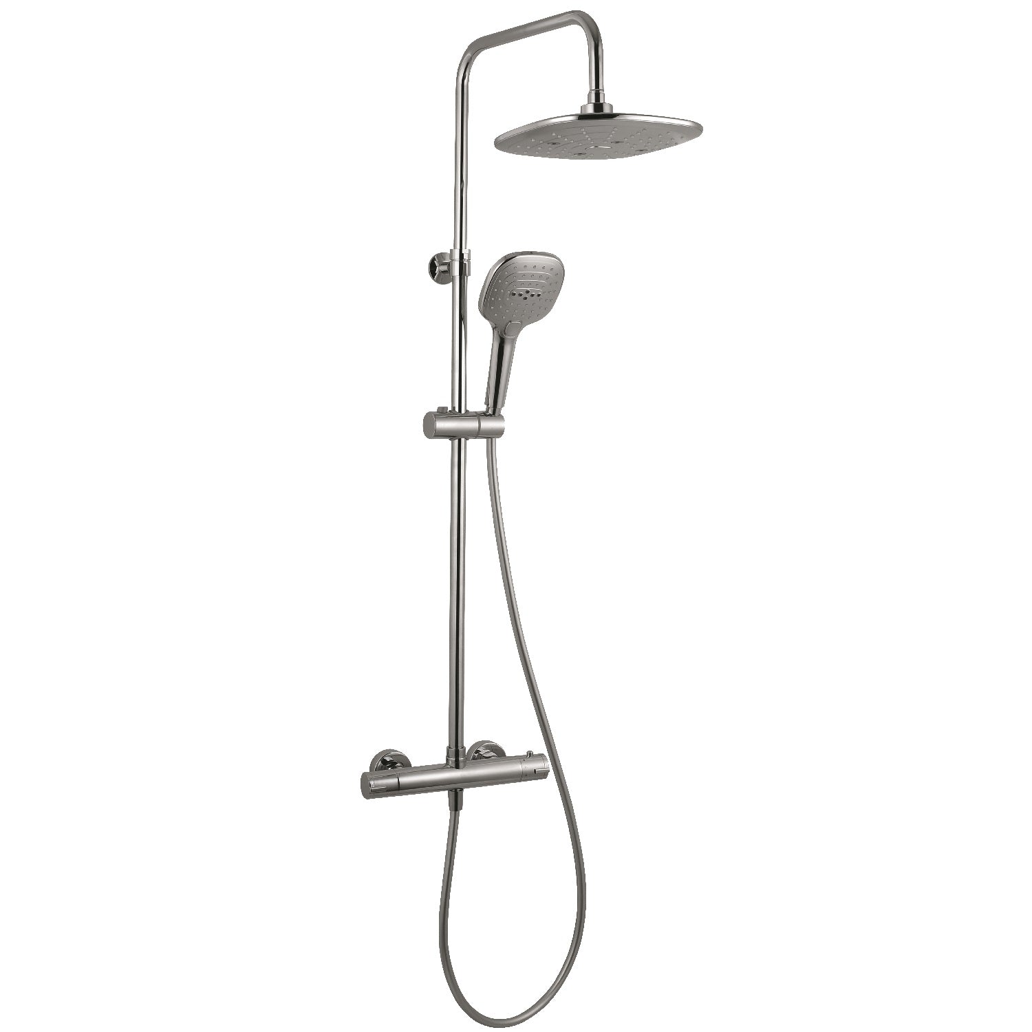 Colonne de douche thermostatique laiton – Tête carrée 240 mm