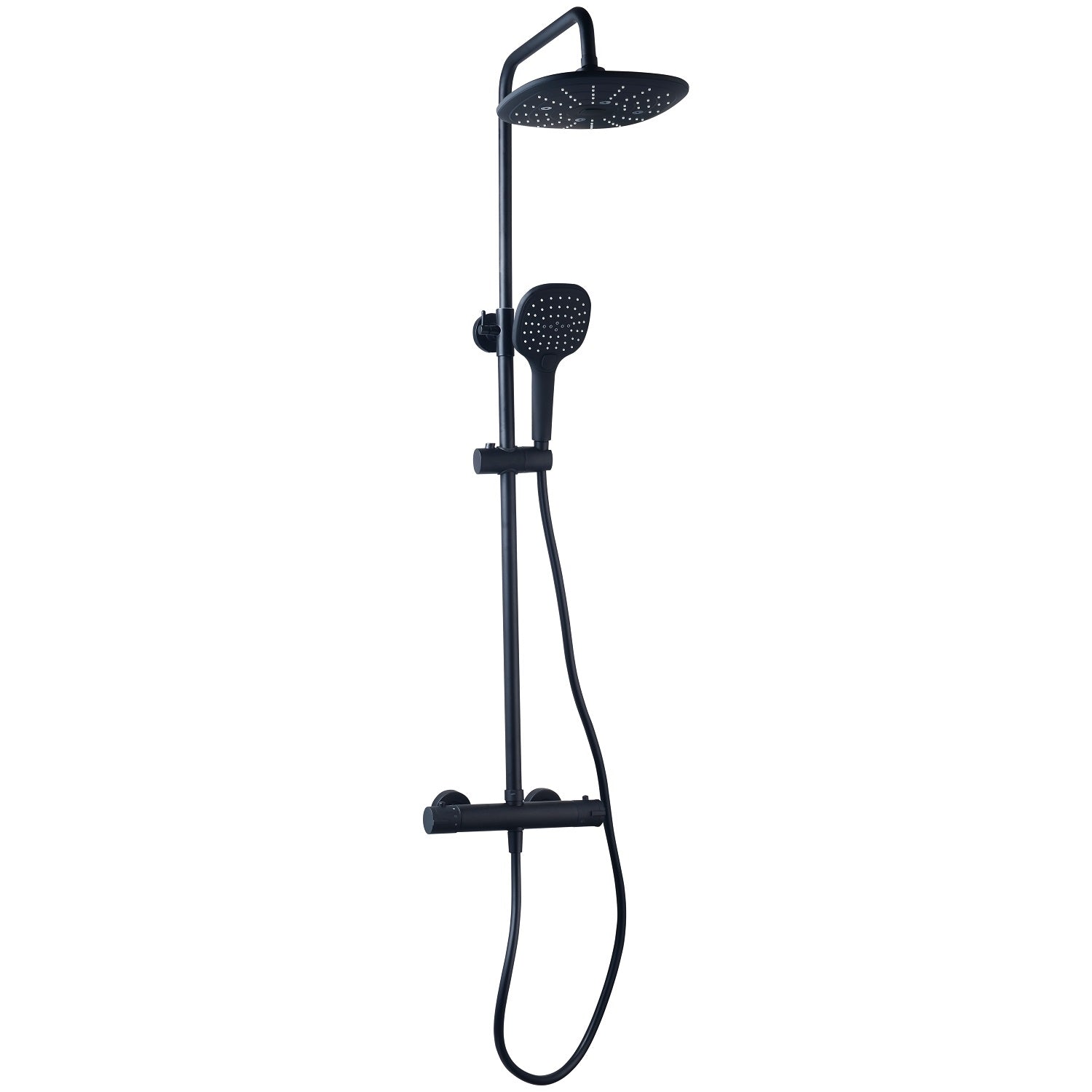 Colonne de douche thermostatique laiton – Tête carrée 240 mm