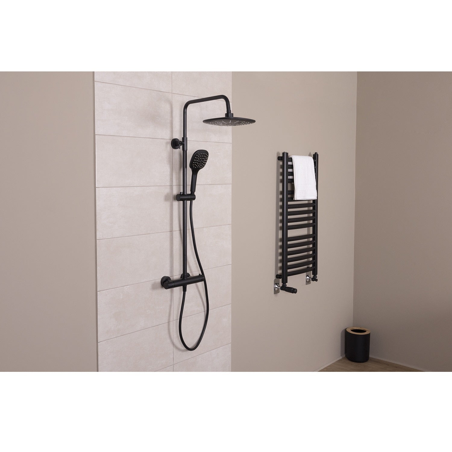 Colonne de douche thermostatique laiton – Tête carrée 240 mm