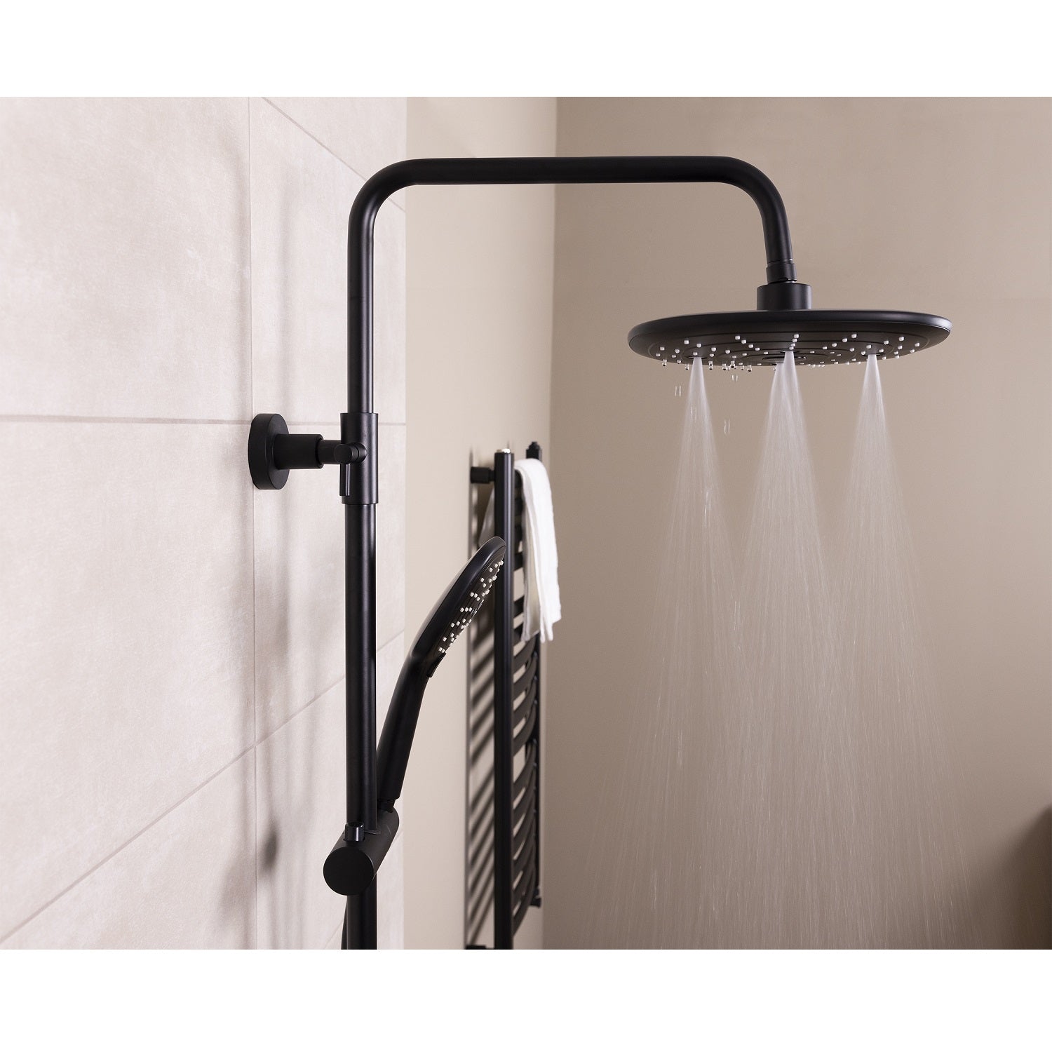 Colonne de douche thermostatique laiton – Tête carrée 240 mm