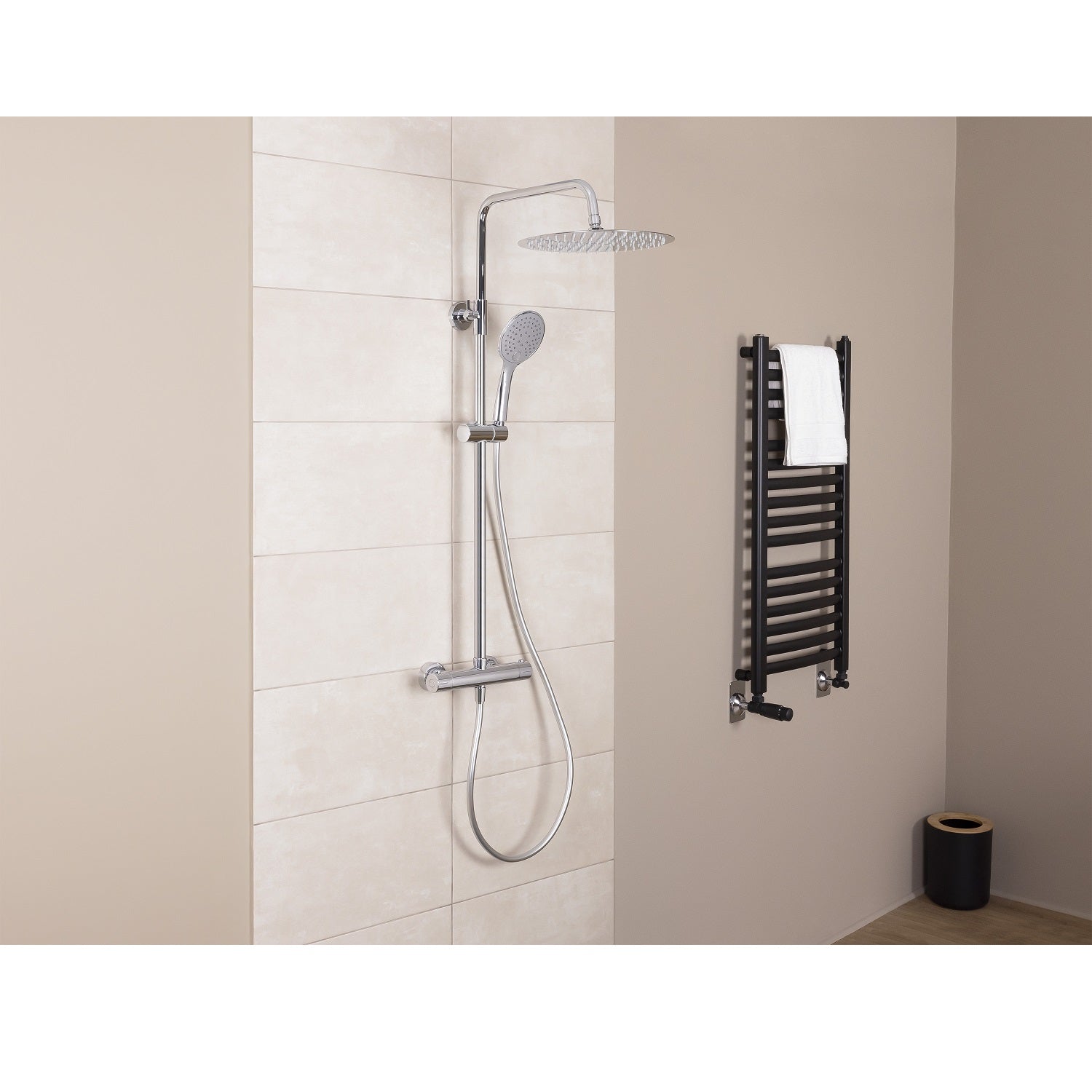 Colonne de douche thermostatique laiton – Tête XXL 300 mm