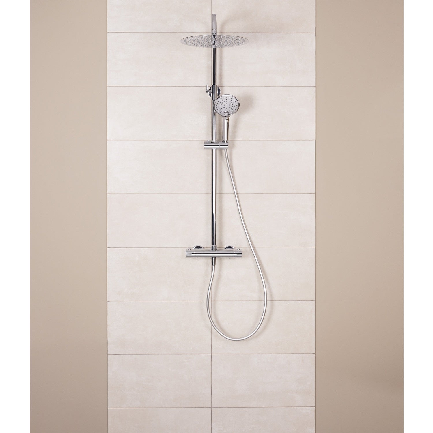 Colonne de douche thermostatique laiton – Tête XXL 300 mm