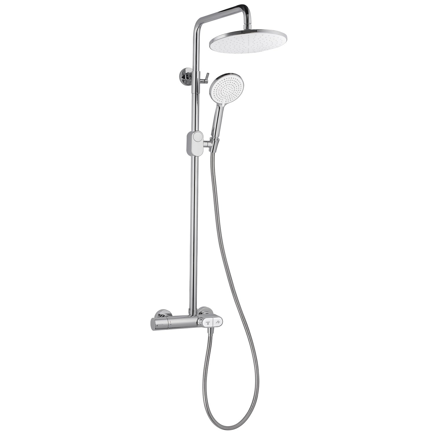 Colonne de douche thermostatique – Jets à boutons-poussoirs, laiton