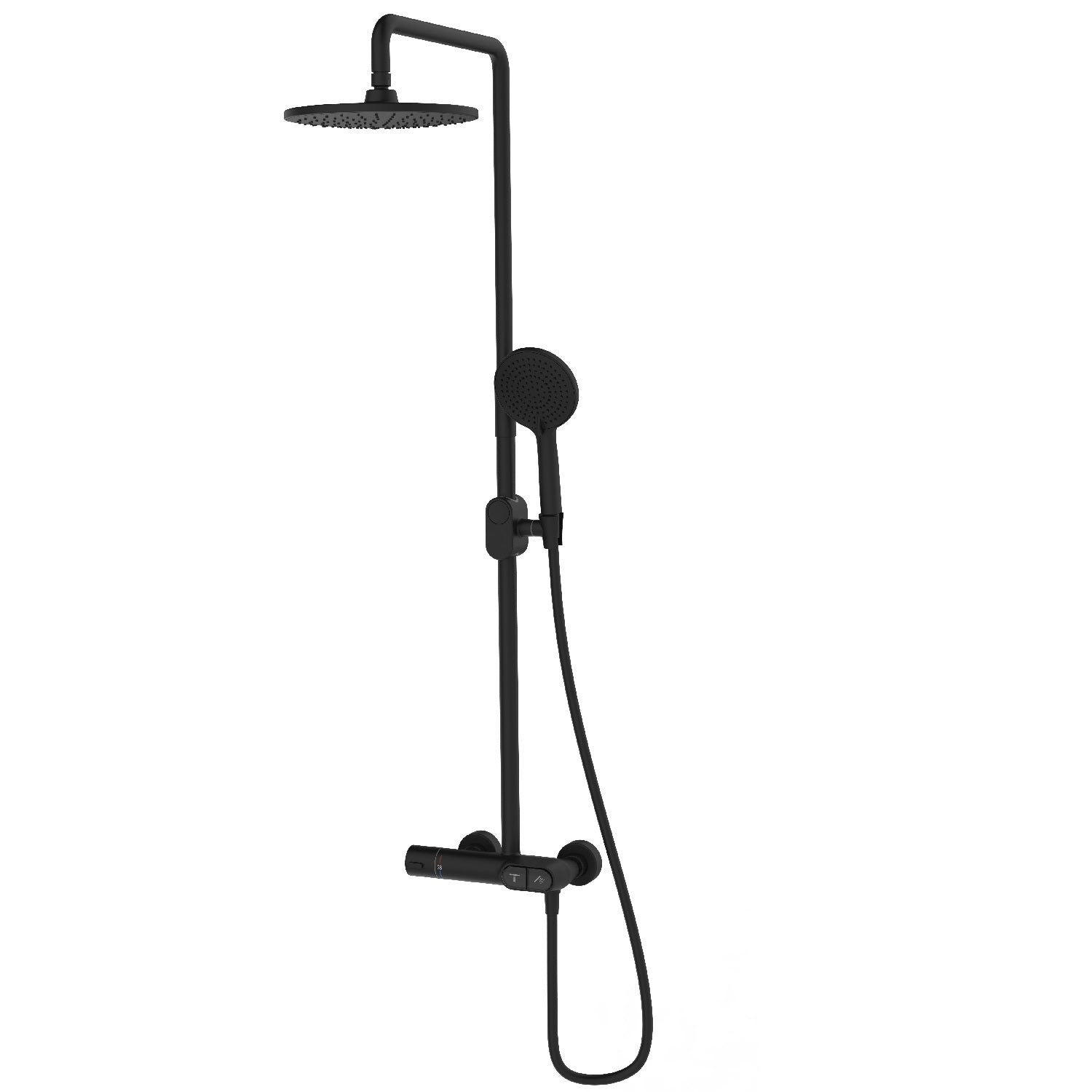 Colonne de douche thermostatique – Jets à boutons-poussoirs, laiton