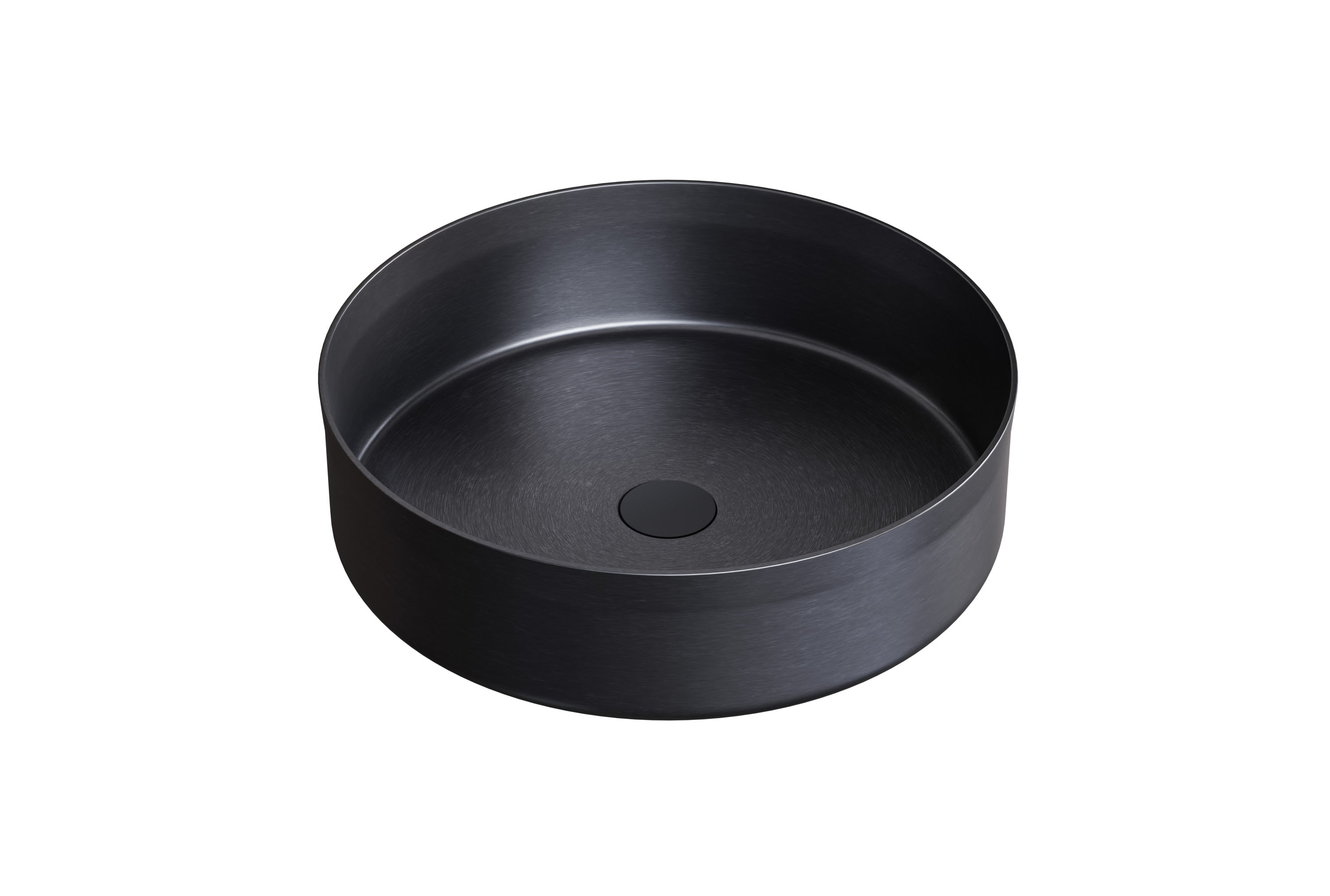 Vasque à poser ronde en inox – Ø 40 cm, noir mat ou gunmetal