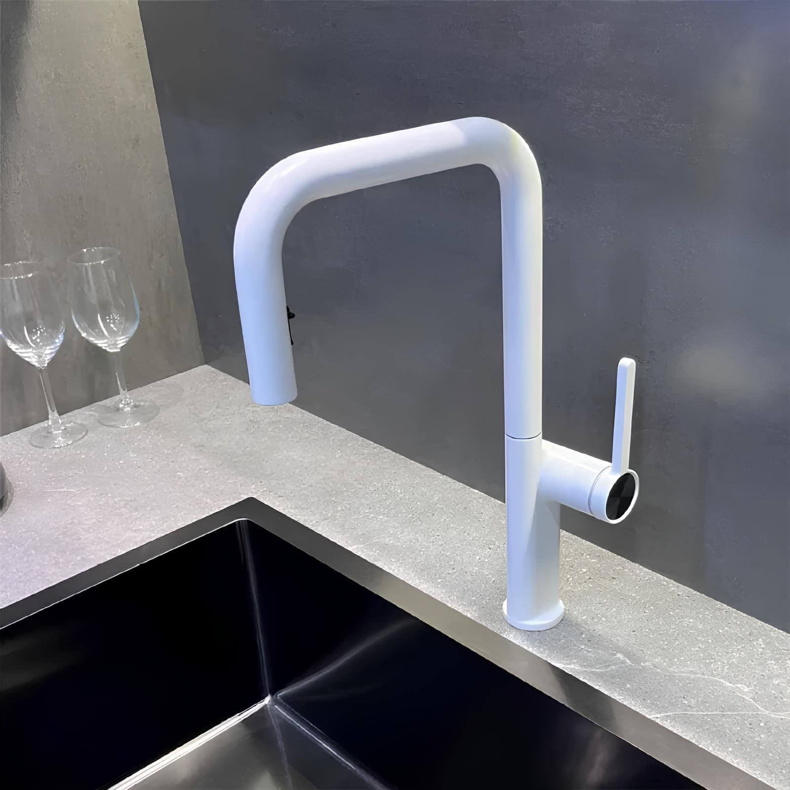 Mitigeur cuisine laiton – Bec extractible et pivotant