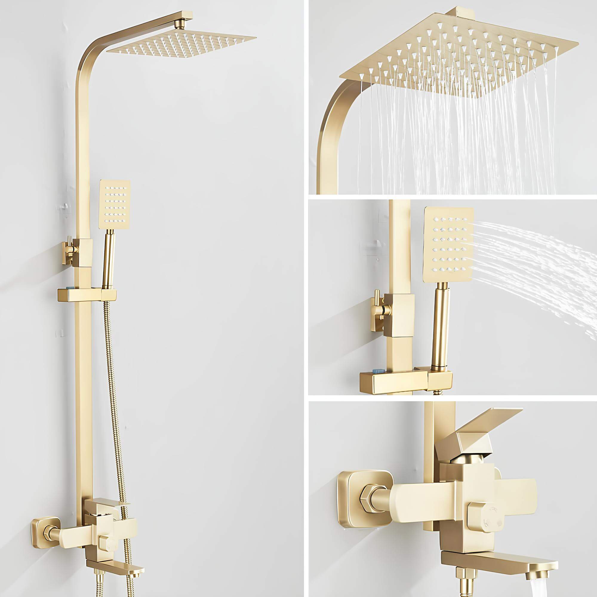 Ensemble douche 3-en-1 – Pluie, douchette et bec pivotant